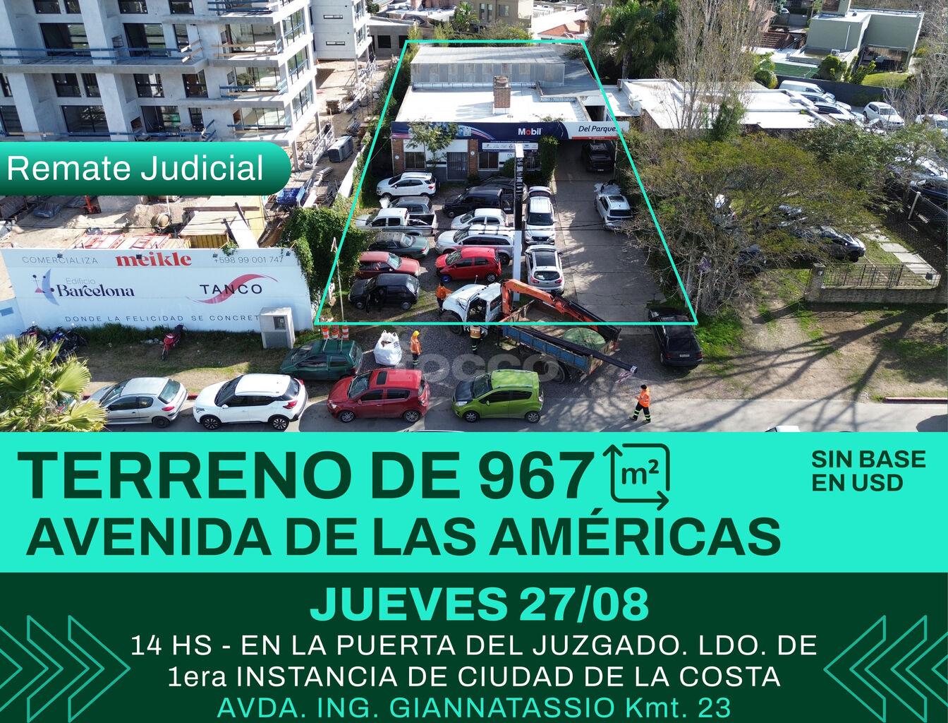 Ref: 1003, REMATE DE TERRENO DE 967 m² SOBRE AVDA. DE LAS AMERICAS