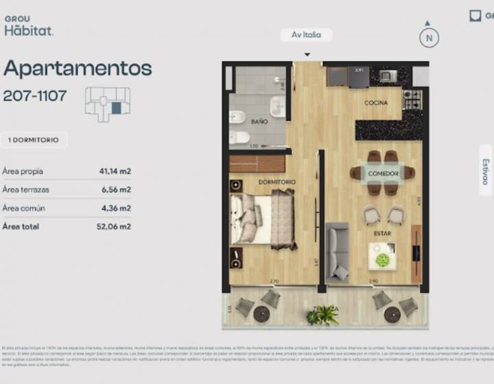 Venta apartamento de 1 dormitorio en pozo