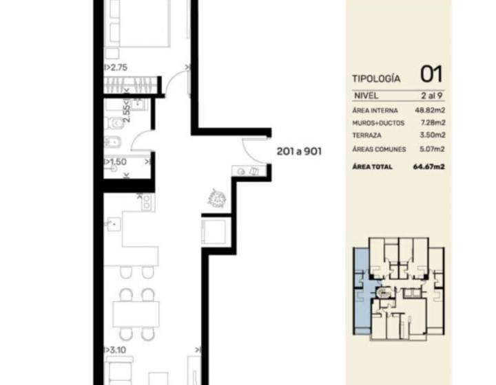 Apartamento 1 dormitorio en pozo punta carretas