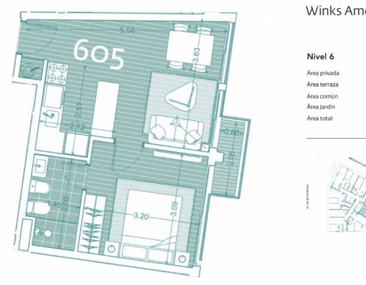 Apartamento a estrenar en Winks Am&eacute;ricas  (unidad 105)