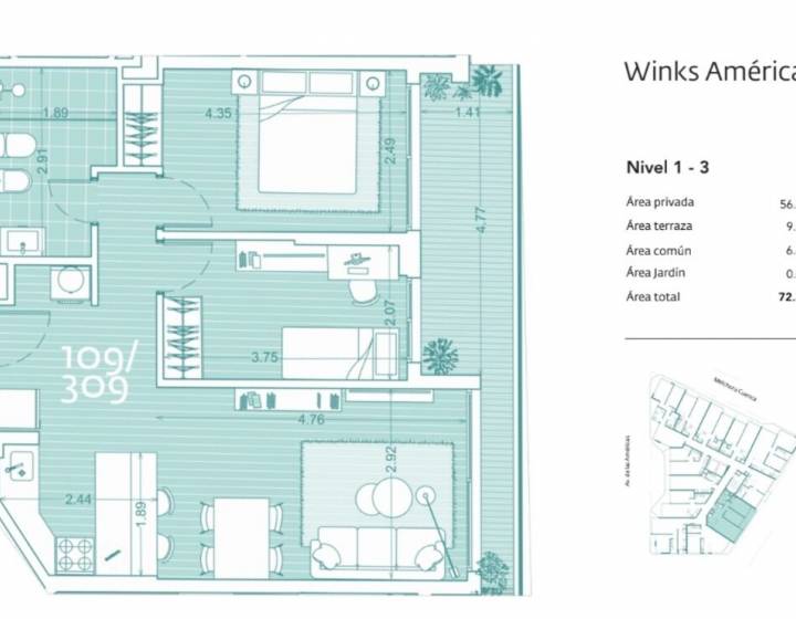 Apartamento un dormitorio a estrenar en Av. de las Am&eacute;ricas (Diciembre 2026)