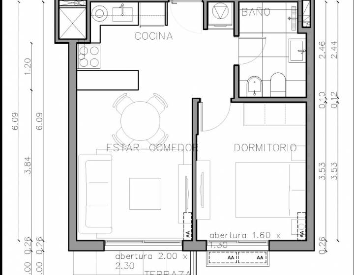 Apartamento un dormitorio a estrenar Julio 2027 en el Centro (Nostrum Uruguay)