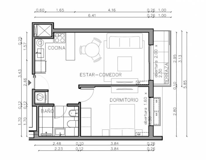 Apartamento un dormitorio a estrenar en el Centro
