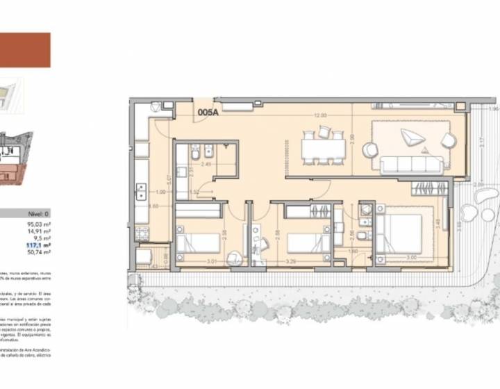 Apartameto con jardin 3 dormitorios en Barra de Carrasco