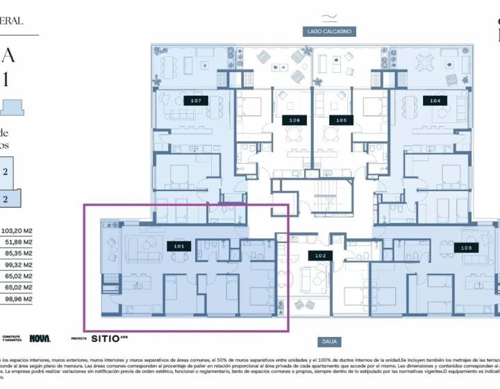 Apartamento 3 dormitorios vista al lago, entrega 2028