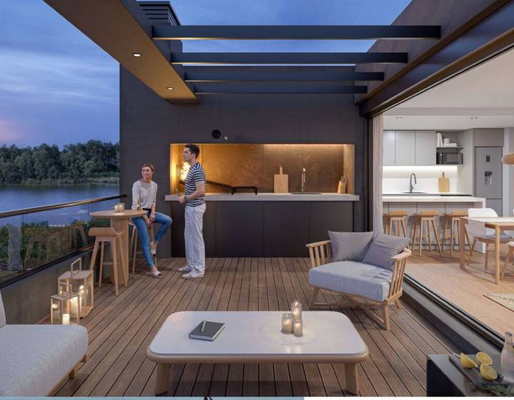 Apartamento dos dormitorios sobre el lago a estrenar en 2028