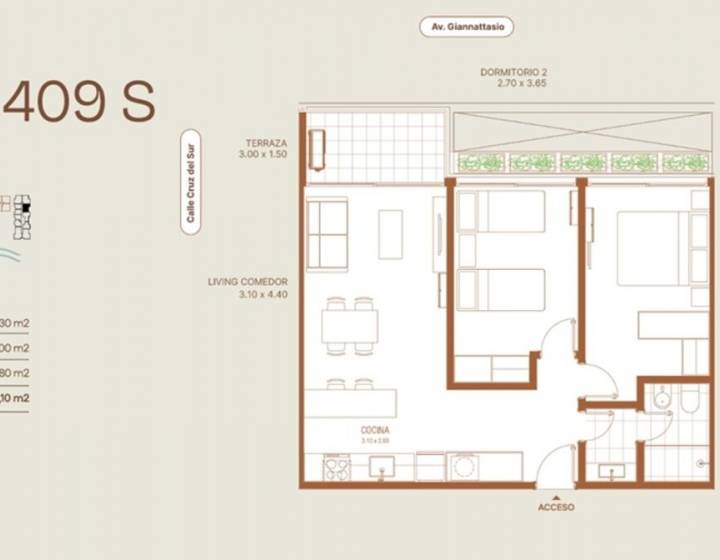Apartamento dos dormitorios sobre el lago a estrenar en 2028