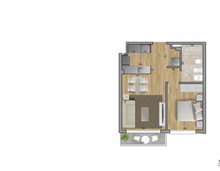 Apartamento de  un dormitorios a estrenar