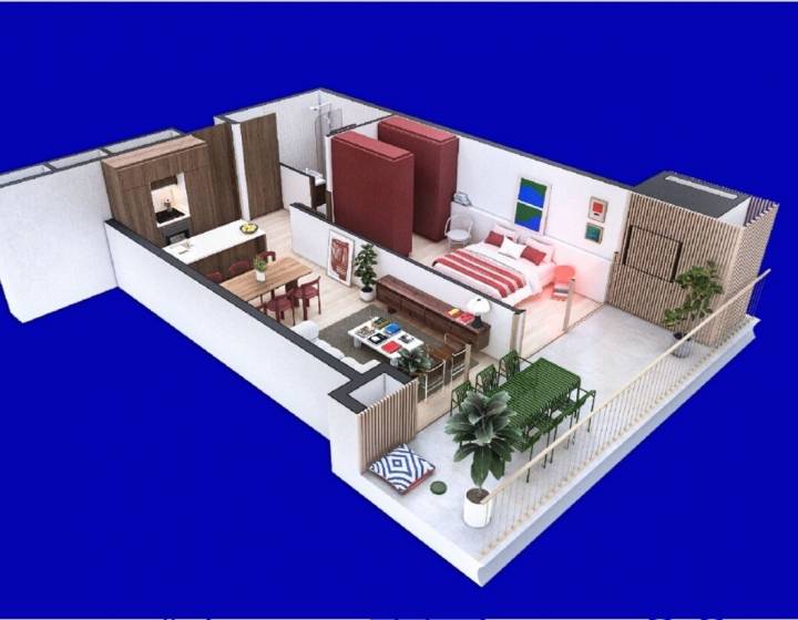 Apartamento un dormitorio sobre el lago