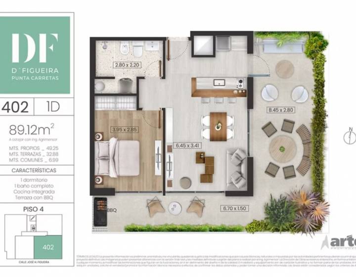 Alquiler Apartamento 1 Dormitorio &ndash; Punta Carretas