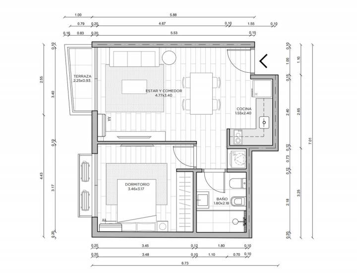 More Pocitos apartamento 1 dormitorio venta