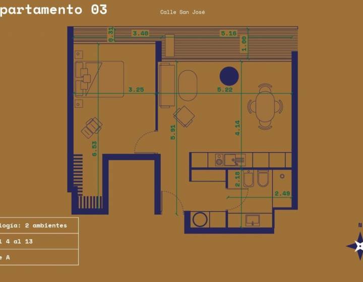 VENTA Apartamento de un dormitorio grande en Brusco