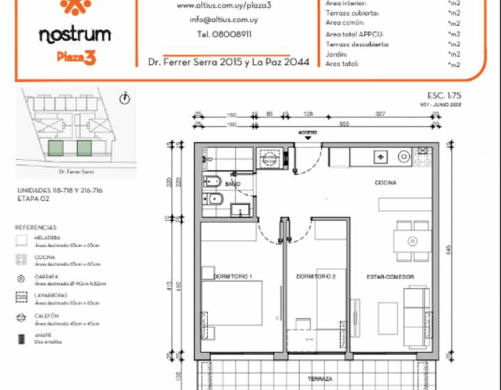 Apartamento de 2 dormitorios