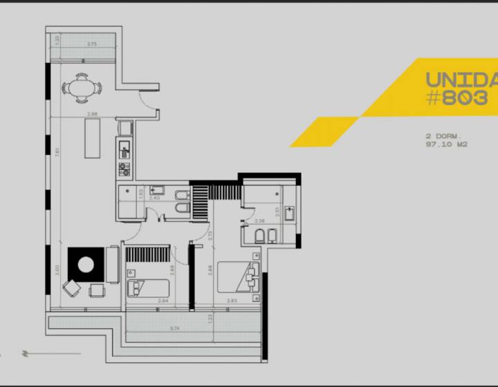 APARTAMENTO DE 2 DORMITORIOS EN VENTA- RISCO