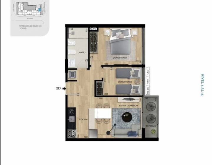 APARTAMENTO DE 2 DORMITORIOS- MALV&Iacute;N