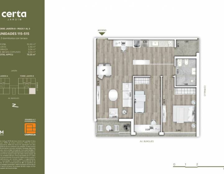 Apartamento al frente 2 dormitorios - Prado