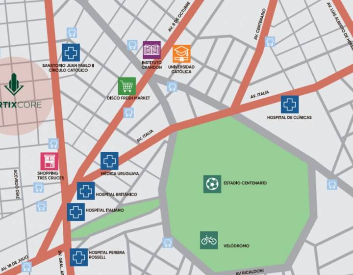 Invert&iacute; o viv&iacute; en el punto con mayor conectividad y demanda de Montevideo. 
VERTIX CORE (Acevedo D&iacute;...