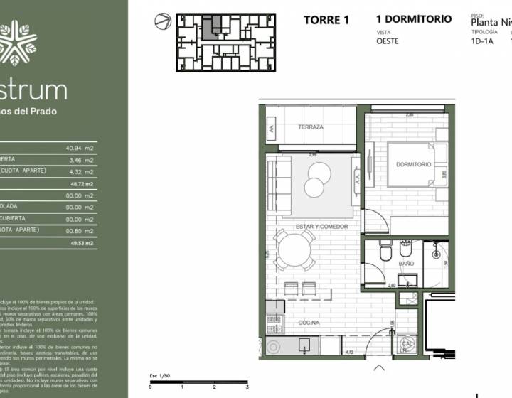 Venta Apartamento 1 dormitorio,  Alrededores del Prado