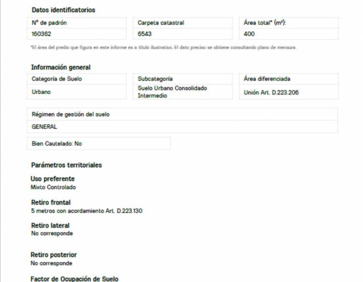 Venta de derechos hereditarios sobre terreno de 400 m&sup2; con cuatro viviendas en Uni&oacute;n
