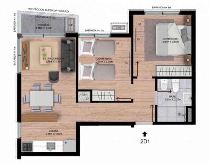 Apartamento Venta 2 dormitorios la blanqueada