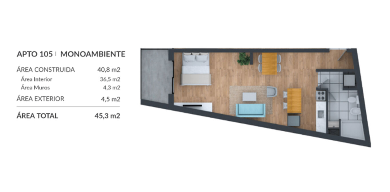 Monoambiente en Punta Carretas Edificio Pretoria — imagen 8
